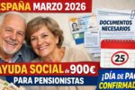 España Marzo 2026: Ayuda Social de 900€ para Pensionistas, Documentos Necesarios y Día Confirmado de Cobro
