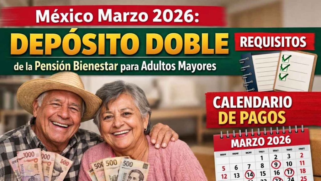 México Marzo 2026: Depósito Doble de la Pensión Bienestar para Adultos Mayores, Requisitos y Calendario de Pagos